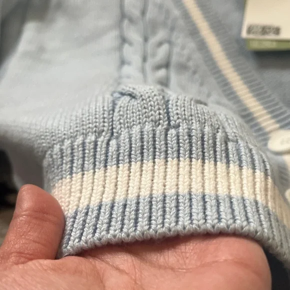 H&M size Large Light Blue Cardigan with Red NY Patch with tag - Picture 8 of 12